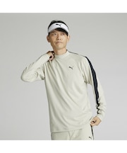 メンズ ゴルフ PF ストレッチ ピーチ スムース モックネック 長袖 シャツ