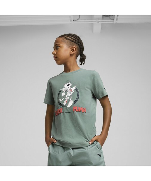 ボーイズ スーパー プーマ グラフィック 半袖 Tシャツ I B 128-164cm