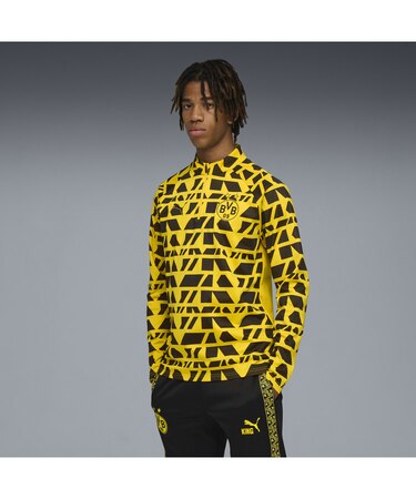 メンズ 2025-26 ドルトムント プレマッチ クォータジップ トップ