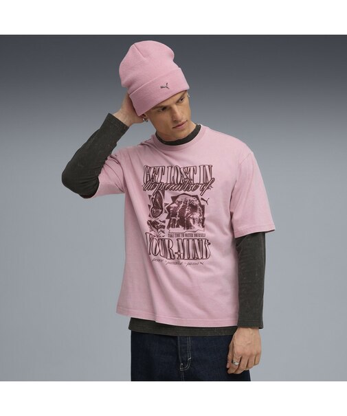 メンズ グラフィック パラダイス マインドセット ウォッシュド ボクシー 半袖 Tシャツ GRAPHIC Tee