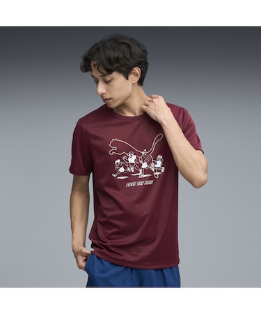 メンズ ランニング グラフィック メッシュ 半袖 Tシャツ