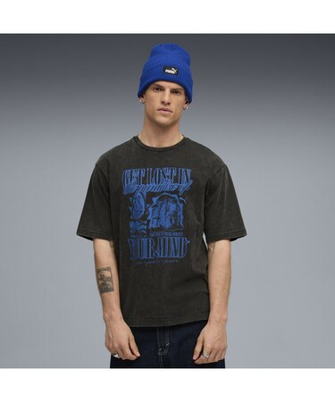 メンズ グラフィック パラダイス マインドセット ウォッシュド ボクシー 半袖 Tシャツ