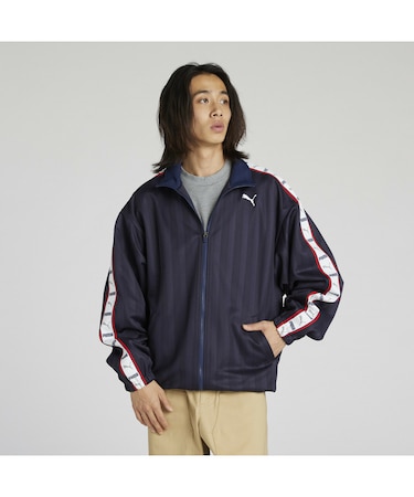 メンズ トレーニング シャドウ ストライプ ニット ジャケット