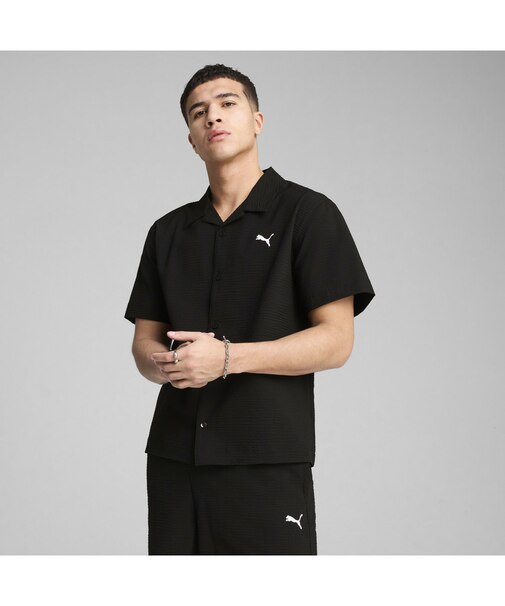 メンズ ワードローブ ESS シアサッカー リラクシー 半袖 シャツ