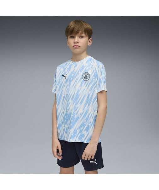 キッズ 2025-26 マンチェスター シティFC プレマッチ 半袖 シャツ 116-164cm