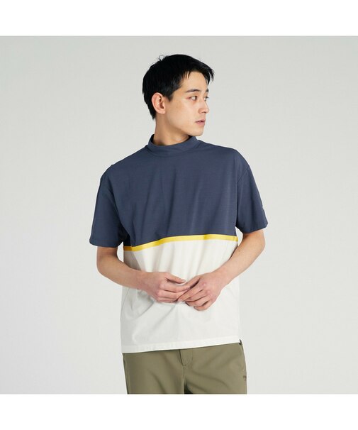 メンズ ゴルフ FOG パネル カラー リラックス モックネック 半袖 シャツ