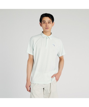 メンズ ゴルフ PF ソリッド ライン 3D 半袖 ポロシャツ