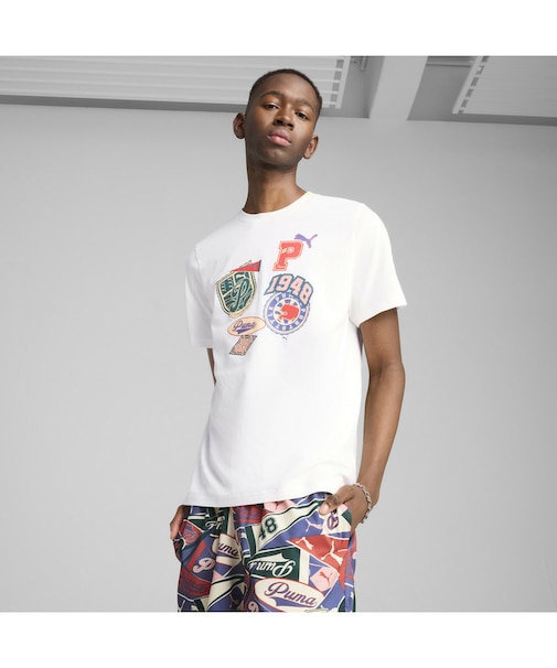 メンズ スポーツ レガシー フロント グラフィック 半袖 Tシャツ