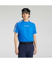 メンズ ゴルフ SB ライン スリーブ モックネック 半袖 シャツ