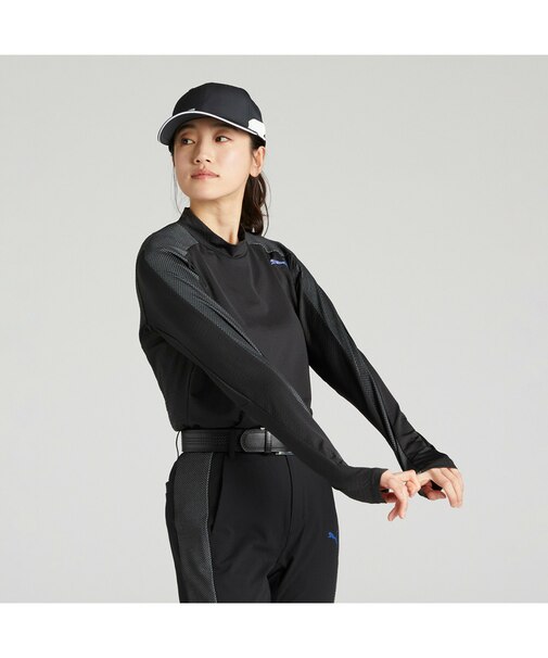 ウィメンズ ゴルフ PF テック ライン 3D モックネック 長袖 シャツ