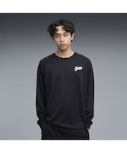 メンズ バスケットボール シンプル スモール ロゴ 長袖 Tシャツ