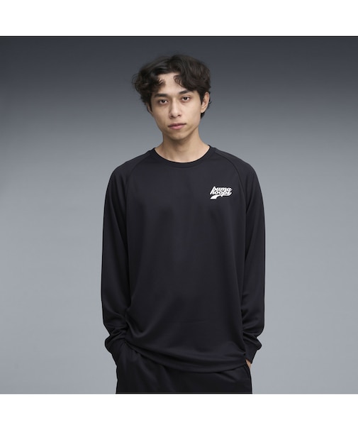 メンズ バスケットボール シンプル スモール ロゴ 長袖 Tシャツ