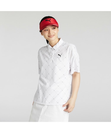 ウィメンズ ゴルフ SB アーガイル AOP 半袖 ポロシャツ W SPORTS BASIC ARGYLE POLO