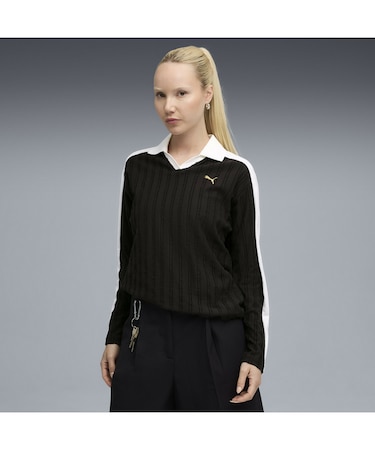 ウィメンズ T7 リラックスド 長袖 ポロシャツ