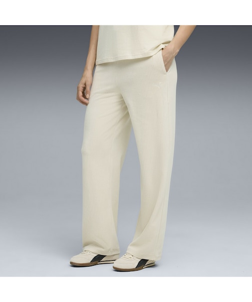 ウィメンズ ESS ELEVATED ベロア リブ ストレートレッグ パンツ