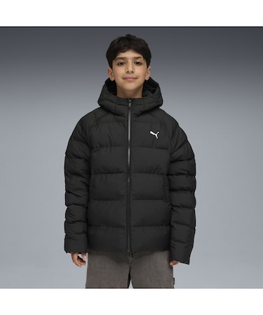 キッズ シンセティック フーデッド パッファー ジャケット 120-160cm