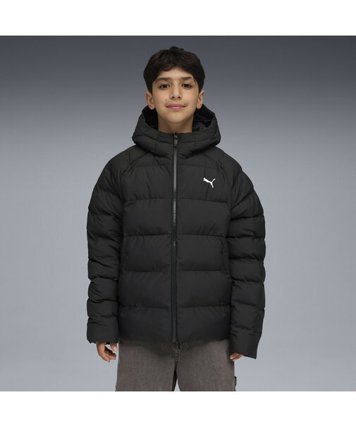 キッズ シンセティック フーデッド パッファー ジャケット 120-160cm