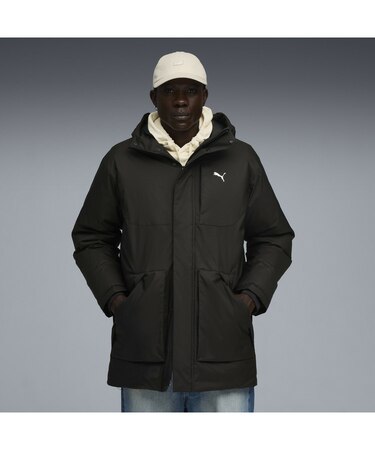 メンズ プロテクティブ フーデッド ダウン ジャケット