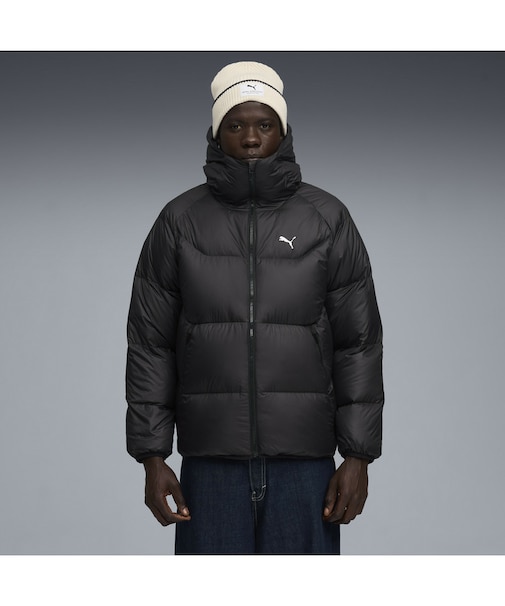 メンズ フーデット パッファー ダウン ジャケット