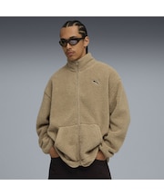 メンズ ESS エレベーテッド リラックスド フルジップ シェルパ ジャケット