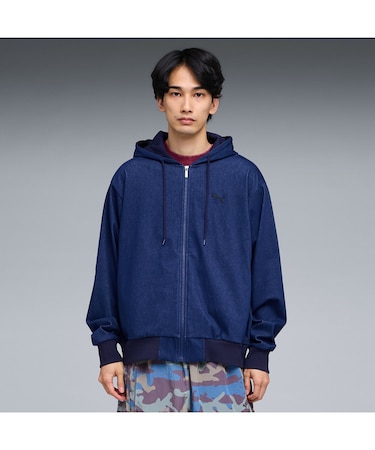 メンズ ESS エレベーテッド デニムライク フーディ