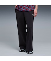 ユニセックス ワイド ストレート スウェットパンツ エンブロイダリー キャット CREW SWEAT EMBROIDERY PANTS