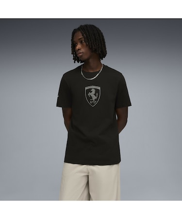 メンズ フェラーリ トーナル シールド 半袖 Tシャツ Ferrari Tonal Shield Tee