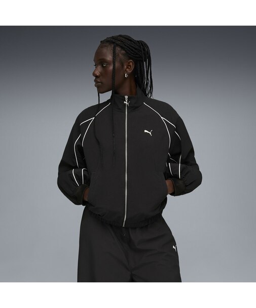 ウィメンズ T7 バルーン スリーブ パイピング リラックスド ウーブン トラックジャケット T7 Balloon Sleeve Jacket WV