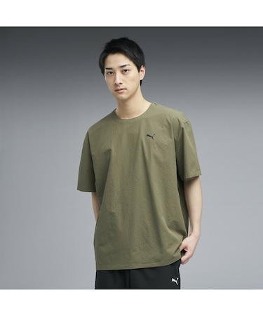 メンズ ESS エレベーテッド ウーブン クルーネック 半袖 Tシャツ SUMMER WOVEN SS Crew