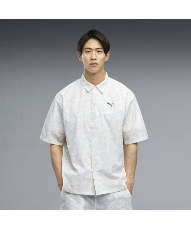 メンズ ESS エレベーテッド ウーブン AOP 半袖 Tシャツ SUMMER WOVEN AOP SS SHIRT