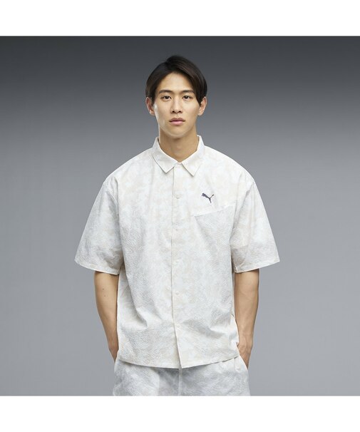 メンズ ESS エレベーテッド ウーブン AOP 半袖 Tシャツ SUMMER WOVEN AOP SS SHIRT