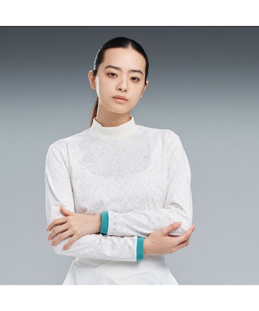 ウィメンズ ゴルフ FOG グラフィック モックネック 長袖 シャツ W GRAPHIC MOCKNECK L/S
