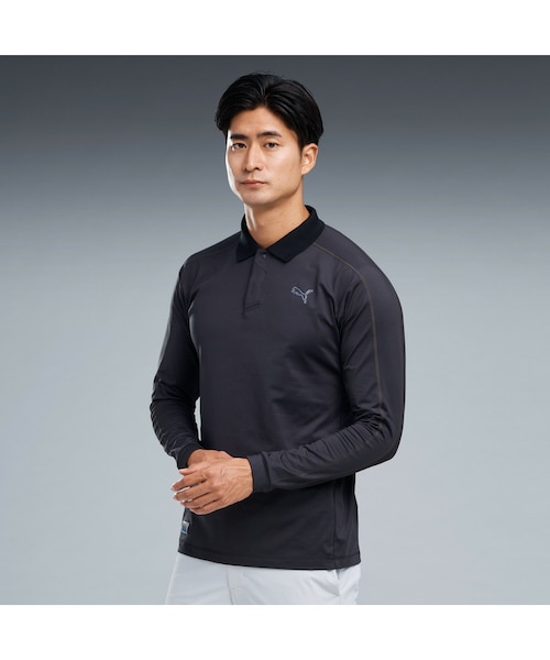 ぽぽ メンズ ゴルフ CG ジク T7 ウォーム 長袖 ポロシャツ ZIKU WARM POLO L