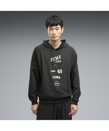 メンズ ESS エレベーテッド ミックス ロゴ フーディ ESS ELEVATED MIX LOGO HOODIE
