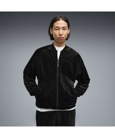 メンズ ESS エレベーテッド リラックスド ベロア トラックジャケット ESS ELEVATED Relaxed Velour