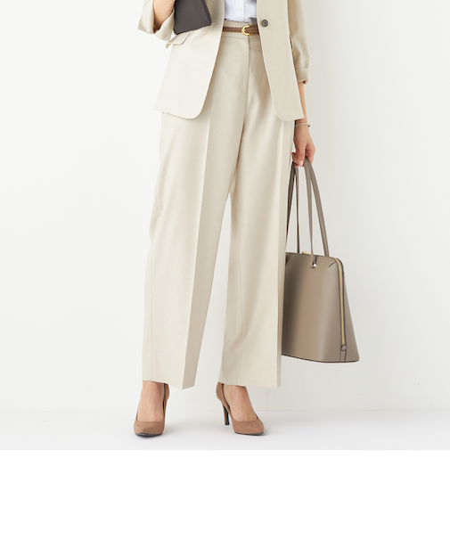 THE THIRD SUITS ワイドパンツ 麻調
