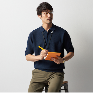ビズニット（BIZ KNIT） 麻混カルゼポロシャツ