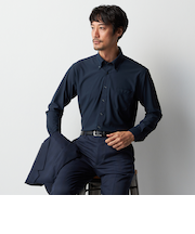 スーパーノンアイロンストレッチシャツ ボタンダウン 織柄