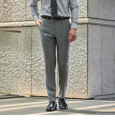 ＜Begin公式WEB10月掲載アイテム＞スマート ビズ パンツ（NON-IRON PANTS） 単品 サキソニー裾上げ済み