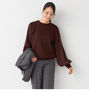 ORIHICA美ラクるニットCOMFY 袖プリーツドッキング