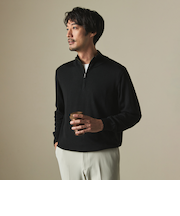 ＜Begin公式WEB10月掲載アイテム＞ビズニット（BIZ KNIT） ハーフジップ モックネック