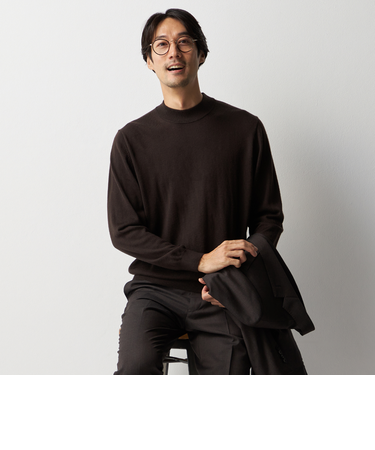 ＜Begin公式WEB10月掲載アイテム＞ビズニット（BIZ KNIT） モックネック
