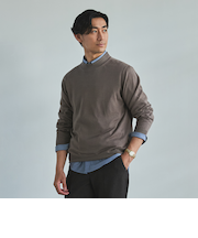 ＜Begin公式WEB10月掲載アイテム＞ビズニット（BIZ KNIT） モックネック