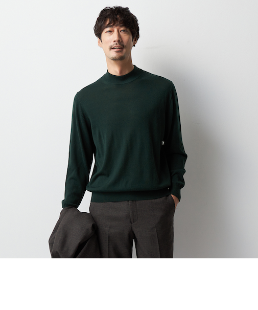 ＜Begin公式WEB10月掲載アイテム＞ビズニット（BIZ KNIT） モックネック