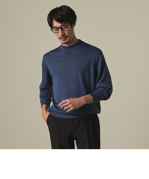 ＜Begin公式WEB10月掲載アイテム＞ビズニット（BIZ KNIT） モックネック