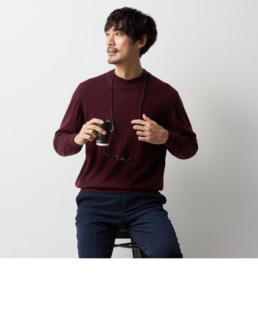 ＜Begin公式WEB10月掲載アイテム＞ビズニット（BIZ KNIT） モックネック