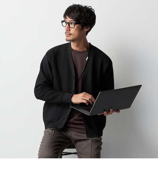 ＜Begin公式WEB10月掲載アイテム＞ビズニットテック（BIZ KNIT TECH） 鹿の子カーディガン