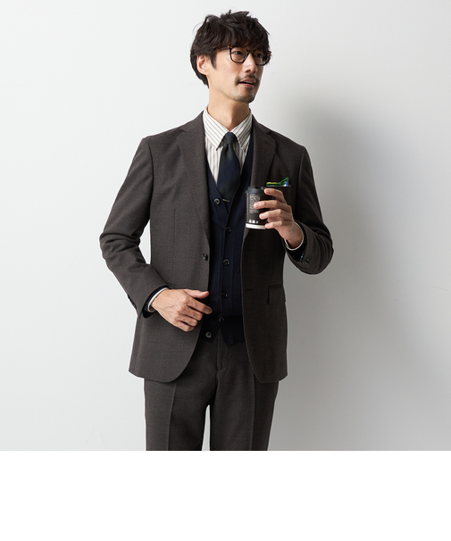 スマート ビズ セットアップ ジャケット 平ミルド 千鳥