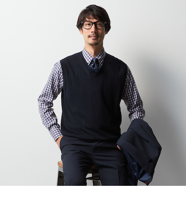 ＜Begin公式WEB10月掲載アイテム＞ビズニット（BIZ KNIT） Vネックベスト