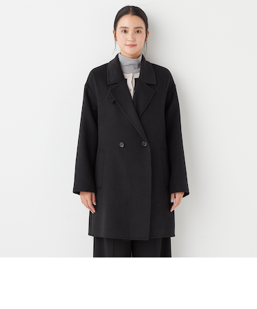 CITY TAILOREDコート タブ付きミドル丈リバーコート